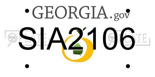 SIA2106 Georgia License Plate