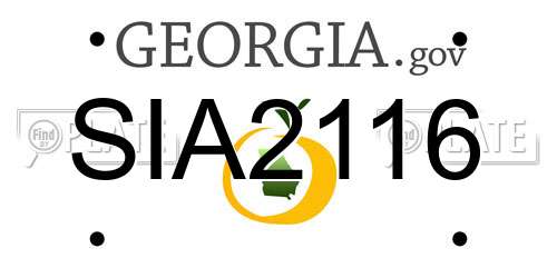 SIA2116 Georgia License Plate
