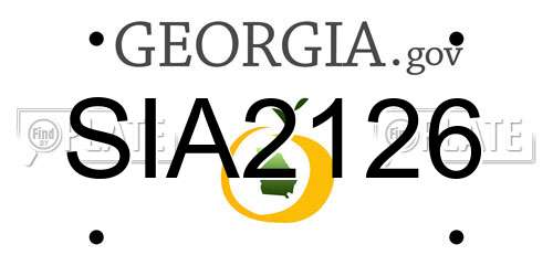 SIA2126 Georgia License Plate