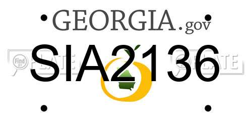 SIA2136 Georgia License Plate