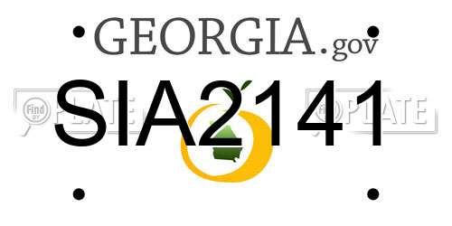 SIA2141 Georgia License Plate