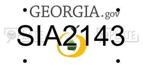 SIA2143 Georgia License Plate