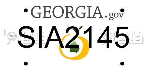 SIA2145 Georgia License Plate