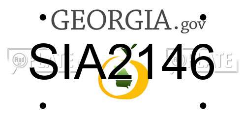 SIA2146 Georgia License Plate