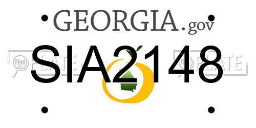 SIA2148 Georgia License Plate