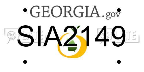 SIA2149 Georgia License Plate