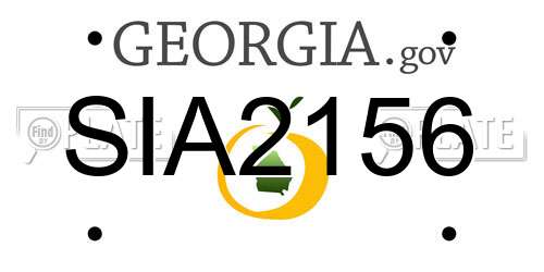 SIA2156 Georgia License Plate