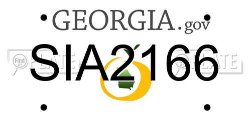 SIA2166 Georgia License Plate