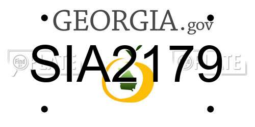 SIA2179 Georgia License Plate