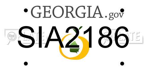 SIA2186 Georgia License Plate