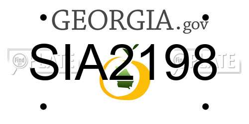 SIA2198 Georgia License Plate