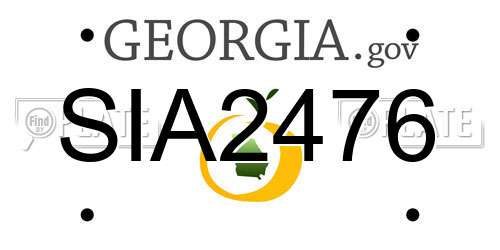 SIA2476 Georgia License Plate