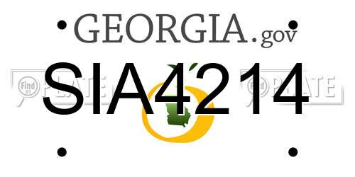 SIA4214 Georgia License Plate