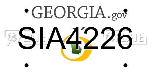 SIA4226 Georgia License Plate