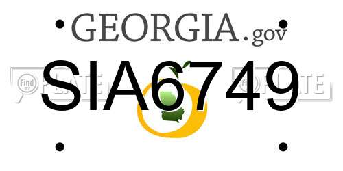 SIA6749 Georgia License Plate