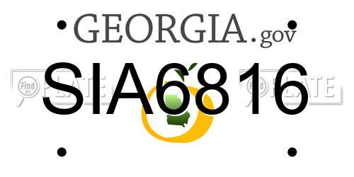SIA6816 Georgia License Plate