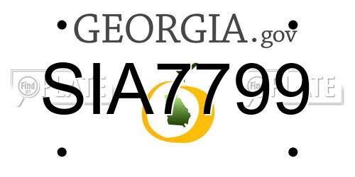 SIA7799 Georgia License Plate