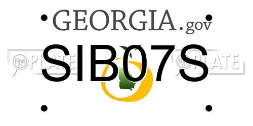 SIB07S Georgia License Plate