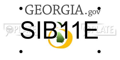 SIB11E Georgia License Plate
