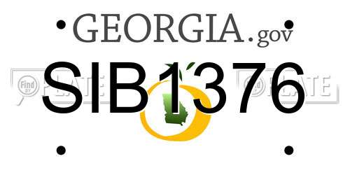 SIB1376 Georgia License Plate