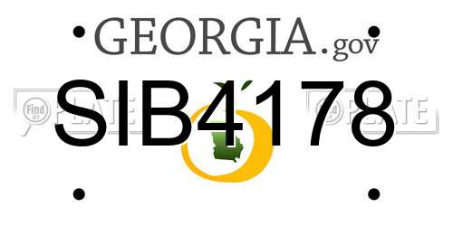 SIB4178 Georgia License Plate