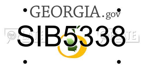 SIB5338 Georgia License Plate