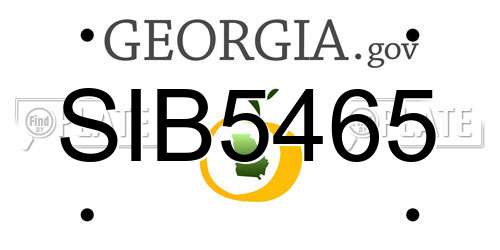 SIB5465 Georgia License Plate