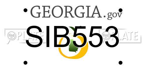 SIB553 Georgia License Plate