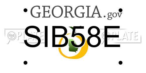 SIB58E Georgia License Plate