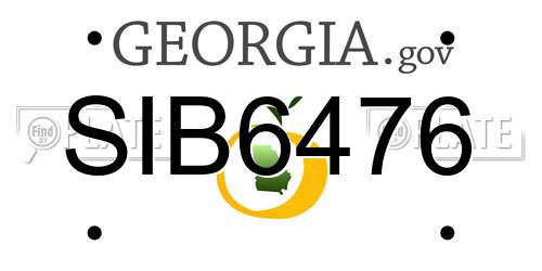 SIB6476 Georgia License Plate