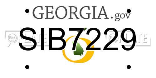 SIB7229 Georgia License Plate