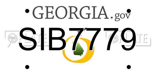 SIB7779 Georgia License Plate