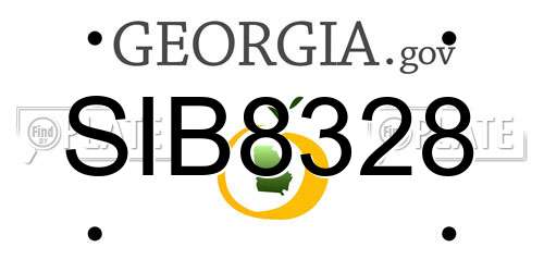 SIB8328 Georgia License Plate