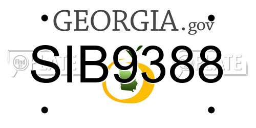 SIB9388 Georgia License Plate