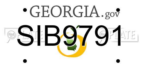 SIB9791 Georgia License Plate