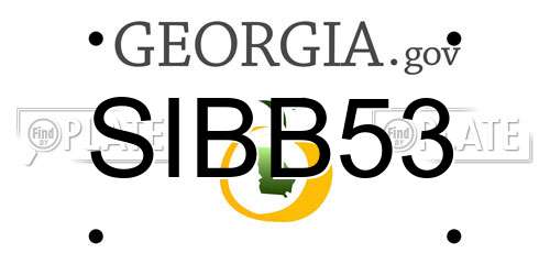 SIBB53 Georgia License Plate