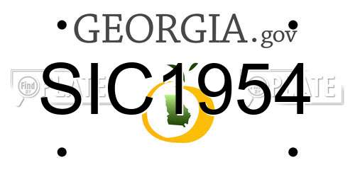 SIC1954 Georgia License Plate