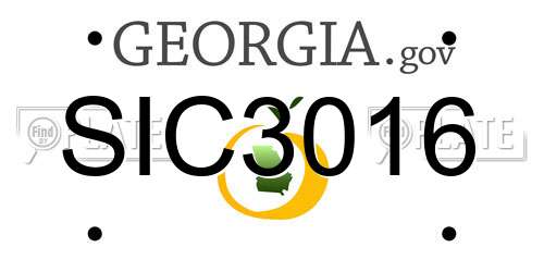 SIC3016 Georgia License Plate