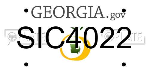SIC4022 Georgia License Plate