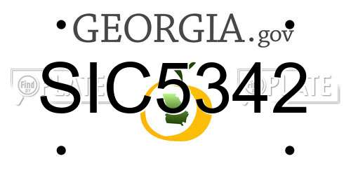 SIC5342 Georgia License Plate