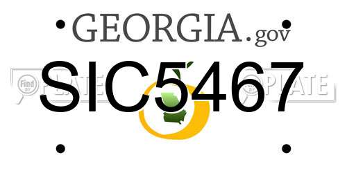 SIC5467 Georgia License Plate