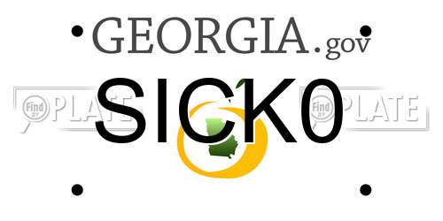 SICK0 Georgia License Plate