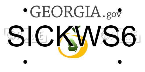 SICKWS6 Georgia License Plate