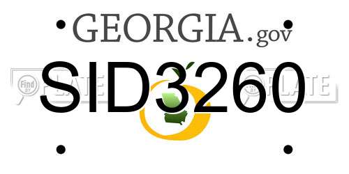 SID3260 Georgia License Plate