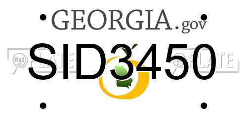 SID3450 Georgia License Plate