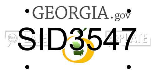 SID3547 Georgia License Plate