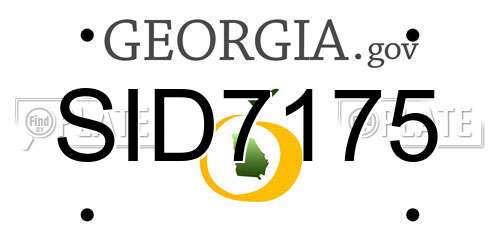 SID7175 Georgia License Plate