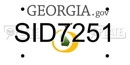 SID7251 Georgia License Plate