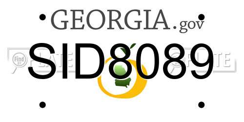 SID8089 Georgia License Plate