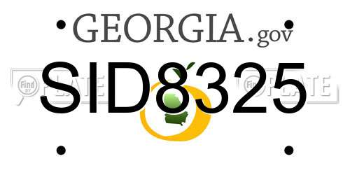 SID8325 Georgia License Plate